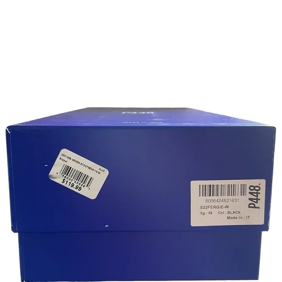 P448 Fergie Sandals Black Made in Italy NWT - Picture 14 of 15